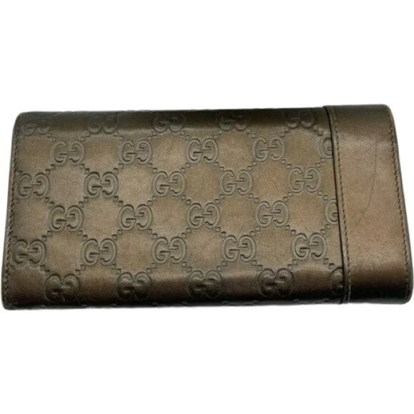 Gucci Wallet Purse Long Wallet Guccissima Brown Gold - Picture 4 of 6
